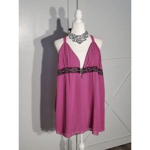 AMOUREUSE ROBE COLOR PINK SLEEVELESS POLYESTER SIZE L